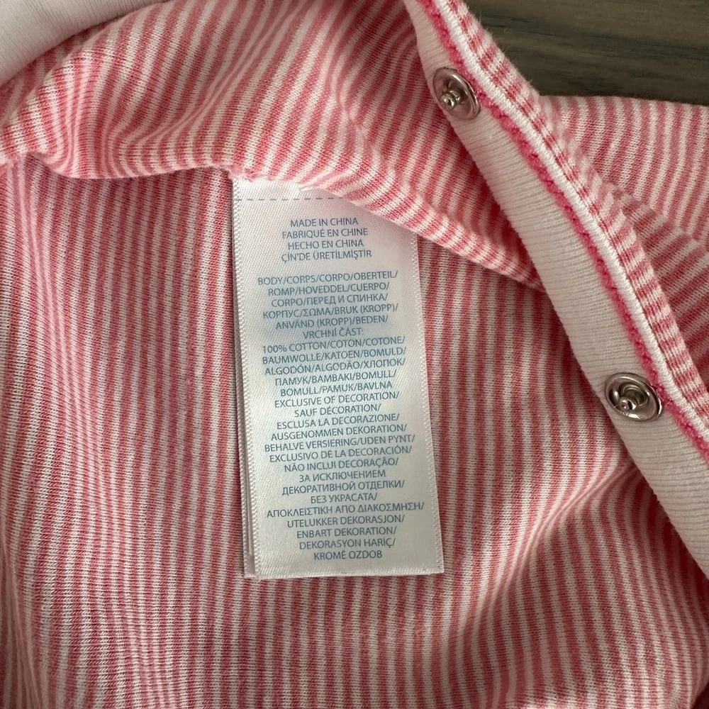 RALPH LAUREN NEWBORN STRIPED COTTON FOOTED COVERALL